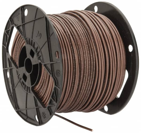 Southwire - THHN/THWN, 12 AWG, 20 Amp, 500' Long, Solid Core, 1 Strand Building Wire - Brown, Thermoplastic Insulation - Benchmark Tooling