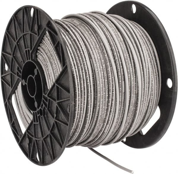 Southwire - THHN/THWN, 12 AWG, 20 Amp, 500' Long, Solid Core, 1 Strand Building Wire - Gray, Thermoplastic Insulation - Benchmark Tooling