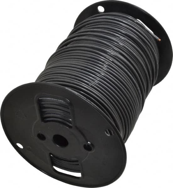 Southwire - THHN/THWN, 10 AWG, 30 Amp, 500' Long, Solid Core, 1 Strand Building Wire - Black, Thermoplastic Insulation - Benchmark Tooling