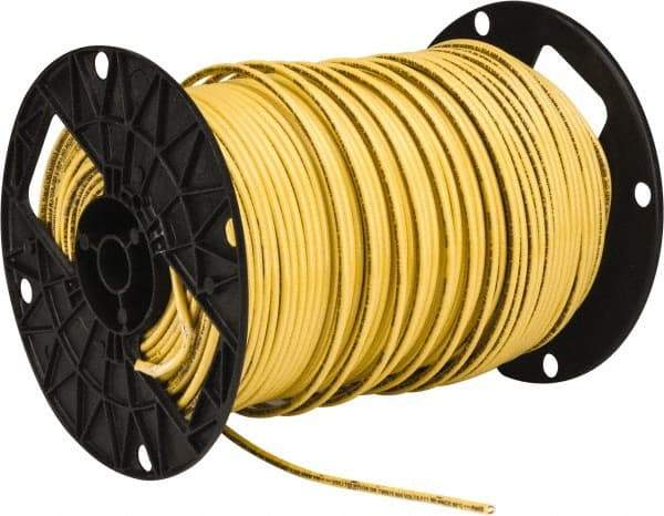 Southwire - THHN/THWN, 10 AWG, 30 Amp, 500' Long, Solid Core, 1 Strand Building Wire - Yellow, Thermoplastic Insulation - Benchmark Tooling