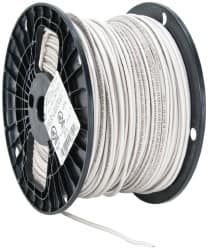 Southwire - THHN/THWN, 14 AWG, 15 Amp, 500' Long, Stranded Core, 19 Strand Building Wire - White, Thermoplastic Insulation - Benchmark Tooling