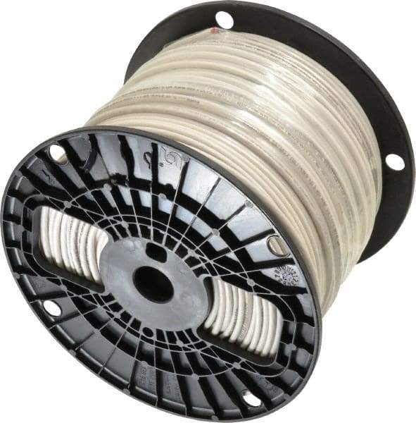 Southwire - THHN/THWN, 12 AWG, 20 Amp, 500' Long, Stranded Core, 19 Strand Building Wire - White, Thermoplastic Insulation - Benchmark Tooling