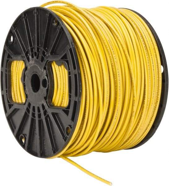 Southwire - THHN/THWN, 12 AWG, 20 Amp, 500' Long, Stranded Core, 19 Strand Building Wire - Yellow, Thermoplastic Insulation - Benchmark Tooling