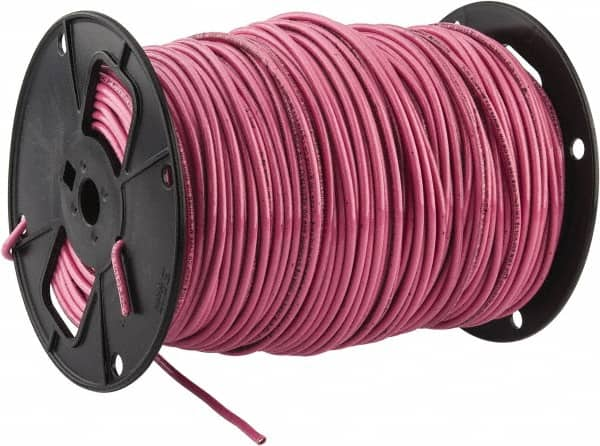 Southwire - THHN/THWN, 10 AWG, 30 Amp, 500' Long, Stranded Core, 19 Strand Building Wire - Pink, Thermoplastic Insulation - Benchmark Tooling