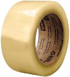 3M - 2" x 110 Yd Clear Rubber Adhesive Sealing Tape - Polypropylene Film Backing, 2.6 mil Thick, 60 Lb Tensile Strength, Series 3073 - Benchmark Tooling