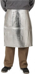 PRO-SAFE - 24 x 24" Aluminized Waist Apron - Aluminized Carbon Kevlar, 19 oz Material, Silver & Yellow - Benchmark Tooling