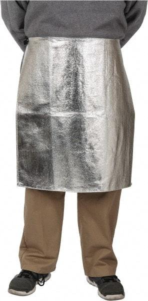 PRO-SAFE - 24 x 24" Aluminized Waist Apron - Aluminized Blended Kevlar, 19 oz Material, Silver & Yellow - Benchmark Tooling