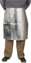 PRO-SAFE - 24 x 24" Aluminized Waist Apron - Aluminized Blended Kevlar, 19 oz Material, Silver & Yellow - Benchmark Tooling