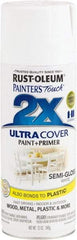 Rust-Oleum - White, Semi Gloss, Enamel Spray Paint - 8 Sq Ft per Can, 12 oz Container, Use on Multipurpose - Benchmark Tooling