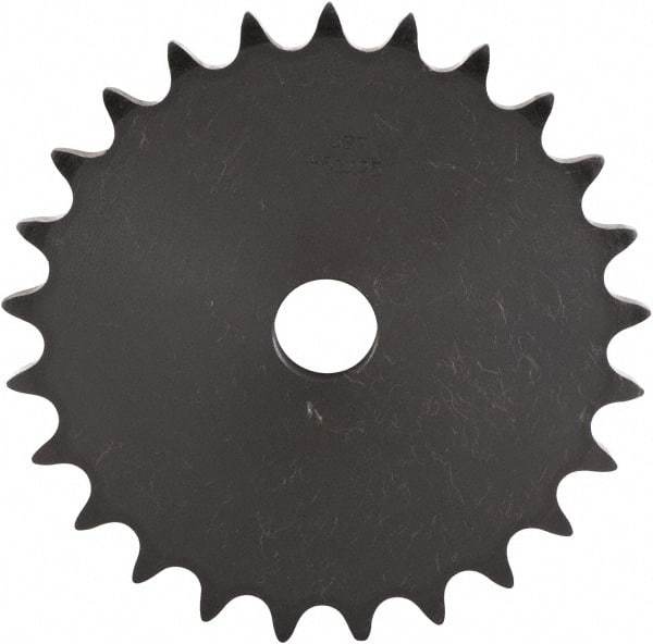 U.S. Tsubaki - 19 Teeth, 1" Chain Pitch, Chain Size 80, "A" Plate Roller Chain Sprocket - 15/16" Bore Diam, 6.076" Pitch Diam, 6.59" Outside Diam - Benchmark Tooling