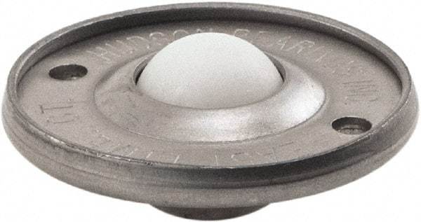 Hudson Bearing - 5/8 Inch Diameter, Round, Nylon Ball Transfer - 1.6875 Inch Overall Diameter, 3/8 Inch Mount Height, 20 Lb. Capacity - Benchmark Tooling