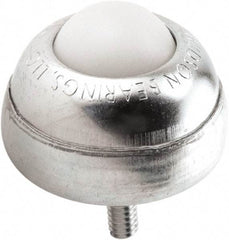 Hudson Bearing - 1 Inch Diameter, Round, Nylon Ball Transfer - 1-3/4 Inch Overall Diameter, 1-3/8 Inch Mount Height, 75 Lb. Capacity - Benchmark Tooling