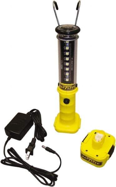 Made in USA - 100 VAC & 240 VAC, (8) 1/2, (1) 1 Watt, Cordless, LED Portable Handheld Work Light - 1 Head, Polycarbonate - Benchmark Tooling