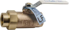 Conbraco - 1-1/4" Pipe, Standard Port, Bronze Single Union Ends Ball Valve - Bi-Directional, Female Union x FNPT Ends, Lever Handle, 600 WOG, 150 WSP - Benchmark Tooling