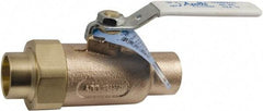 Conbraco - 3/4" Pipe, Standard Port, Bronze Single Union Ends Ball Valve - Bi-Directional, Union/Soldered x Union/Soldered Ends, Lever Handle, 600 WOG, 150 WSP - Benchmark Tooling