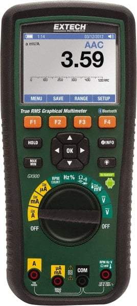 Extech - GX900, CAT III, 1,000 VAC/VDC, True RMS Wireless Multimeter - 50 mOhm, Measures Voltage, Capacitance, Frequency, Resistance, Temperature - Benchmark Tooling