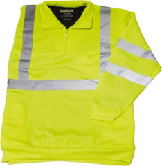 Utility Pro Wear - Size 4XL High Visibility Sweatshirt - Yellow, Polyester & Teflon, Zipper Closure, 58 to 60" Chest - Benchmark Tooling