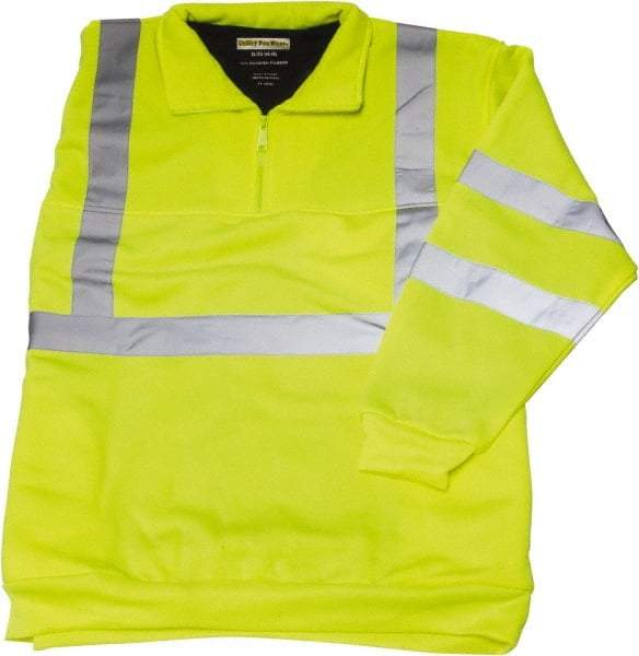 Utility Pro Wear - Size L High Visibility Sweatshirt - Yellow, Polyester & Teflon, Zipper Closure, 42 to 44" Chest - Benchmark Tooling