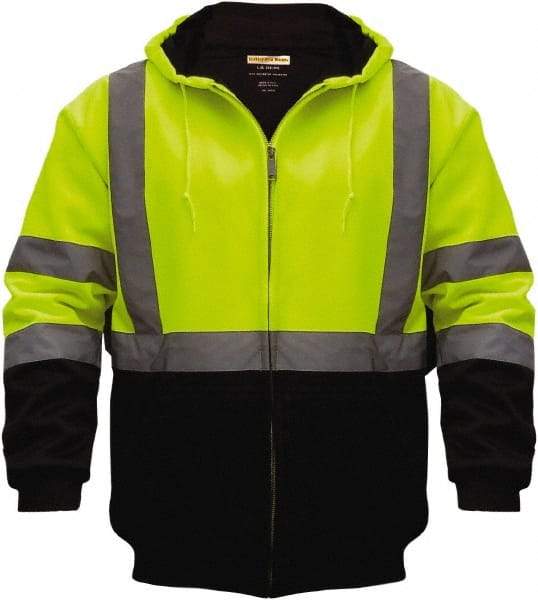 Utility Pro Wear - Size M Cold Weather & High Visibility Sweatshirt - Yellow, Black, Polyester & Teflon, Zipper, Snaps Closure, 38 to 40" Chest - Benchmark Tooling