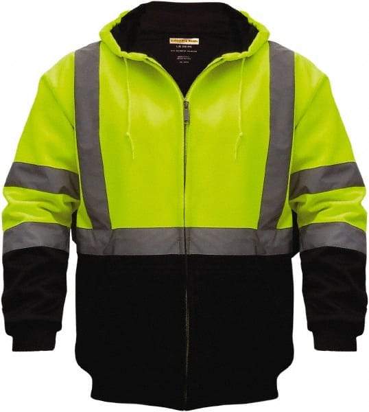 Utility Pro Wear - Size 3XL Cold Weather & High Visibility Sweatshirt - Yellow, Black, Polyester & Teflon, Zipper Closure, 54 to 56" Chest - Benchmark Tooling