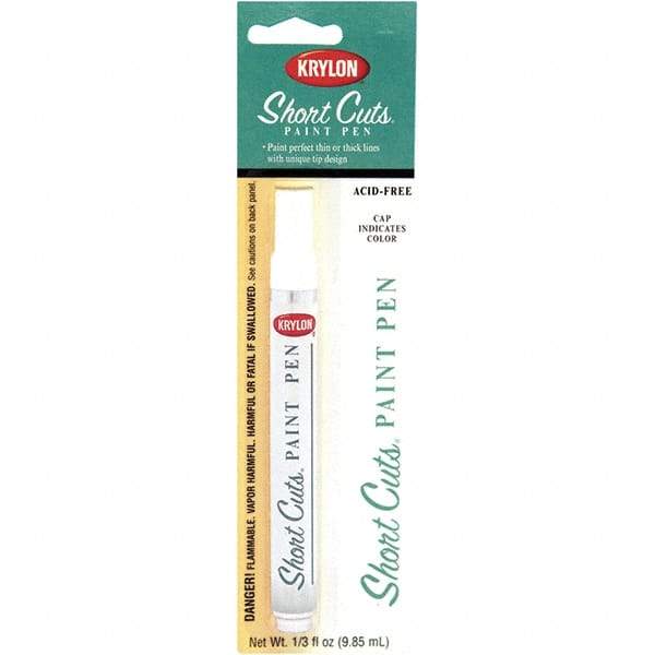 Krylon - 0.33 oz White Gloss Finish Paint Pen - Pen, Direct to Metal, 500 gL VOC Compliance - Benchmark Tooling