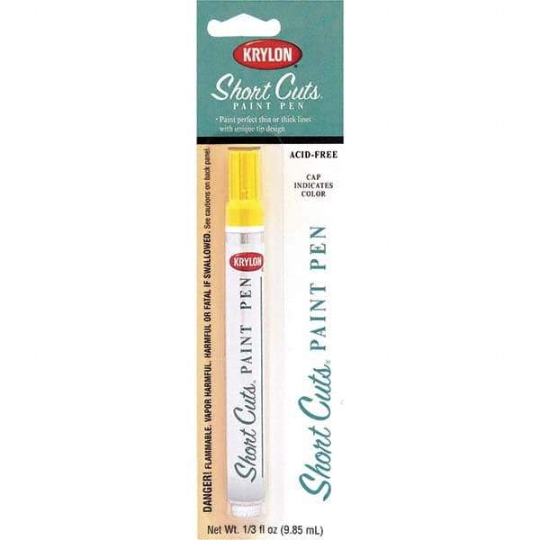 Krylon - 0.33 oz Sun Yellow Gloss Finish Paint Pen - Pen, Direct to Metal, 522 gL VOC Compliance - Benchmark Tooling