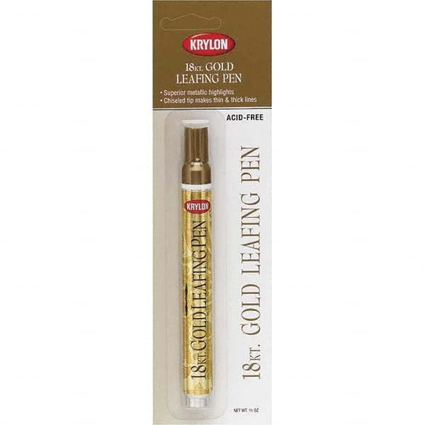 Krylon - 0.33 oz Gold Metallic Finish Paint Pen - Leafing, Direct to Metal, 875 gL VOC Compliance - Benchmark Tooling