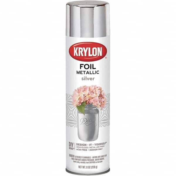 Krylon - Silver Foil, Gloss, Metallic Spray Paint - 8 oz Container - Benchmark Tooling