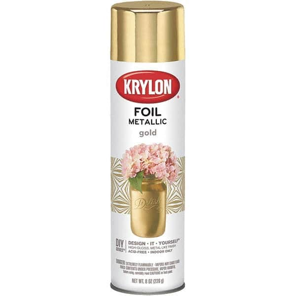 Krylon - Gold Foil, Gloss, Metallic Spray Paint - 8 oz Container - Benchmark Tooling