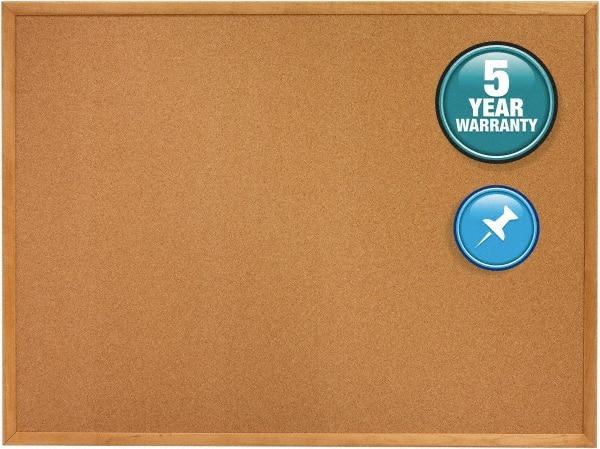 Quartet - 24" Wide x 18" High Open Cork Bulletin Board - Natural (Color) - Benchmark Tooling