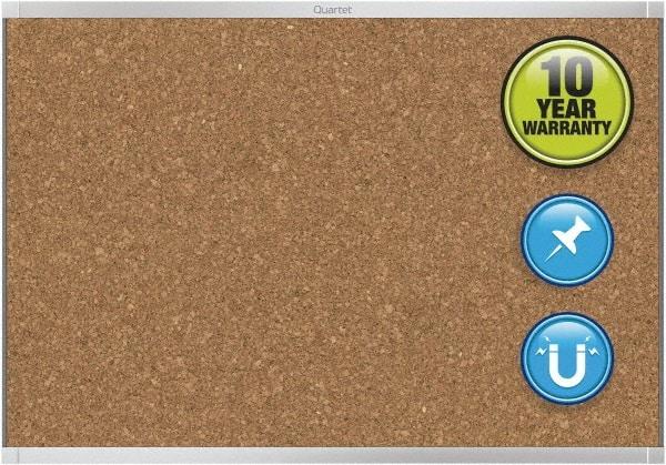 Quartet - 48" Wide x 36" High Open Cork Bulletin Board - Natural (Color) - Benchmark Tooling