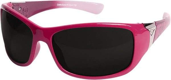 Edge Eyewear - Smoke Lenses, Framed Safety Glasses - Scratch Resistant, Pink Polyamide Frame, Size Universal, Wrap Around - Benchmark Tooling
