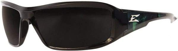 Edge Eyewear - Smoke Lenses, Framed Safety Glasses - Scratch Resistant, Black Nylon Frame, Size Universal, Wrap Around - Benchmark Tooling