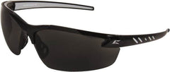 Edge Eyewear - Smoke Lenses, Frameless Safety Glasses - Anti-Fog, Scratch Resistant, Black Nylon Frame, Size Universal, Wrap Around - Benchmark Tooling