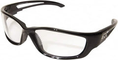 Edge Eyewear - Clear Lenses, Framed Safety Glasses - Anti-Fog, Scratch Resistant, Black Nylon Frame, Size XL, Wrap Around - Benchmark Tooling