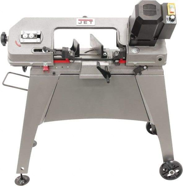 Jet - 5 x 6" Semi-Automatic Combo Horizontal & Vertical Bandsaw - 1 Phase, 90° Vise Angle of Rotation, 1/2 hp, 115 Volts, Geared Head Drive - Benchmark Tooling