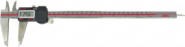 SPI - 0 to 12" Range 0.0005" Resolution, IP54 Electronic Caliper - Stainless Steel with 2.35" Stainless Steel Jaws, 0.0015" Accuracy, USB Output - Benchmark Tooling