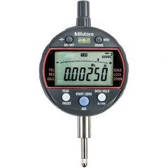 Mitutoyo - 0 to 1/2" Range, 0.001mm Graduation, Electronic Drop Indicator - Flat Back, Accurate to 0.0001", Inch & Metric System, LCD Display - Benchmark Tooling