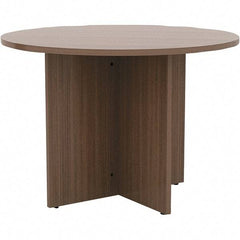 ALERA - 29-1/2" High Stationary Conference Table - 1" Thick, Walnut (Color), Wood Grain Laminate - Benchmark Tooling