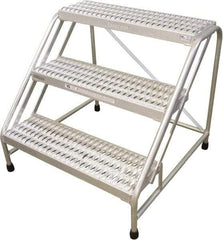 Cotterman - 30" 3 Step Stand - Step Platform, 500 Lb Capacity, 30" Platform Height, 33" Base Width x 35" Base Depth, Grip Strut - Benchmark Tooling