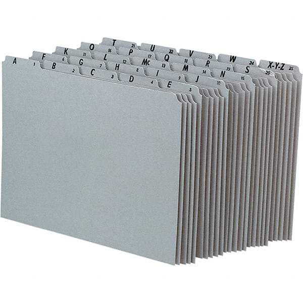 Pendaflex - 8-1/2 x 11" 25 Tabs, Unpunched, Preprinted Numeric Divider - Gray - Benchmark Tooling