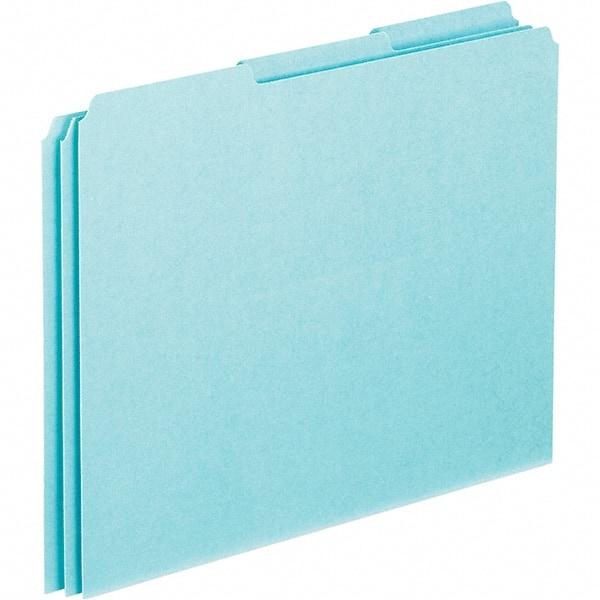 Pendaflex - 8-1/2 x 11" 100 Tabs, Unpunched, Blank Top Tab File Guides - Blue - Benchmark Tooling