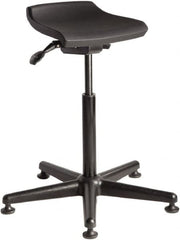 Bevco - 14 Inch Wide x 14 Inch Deep x 32 Inch High, Reinforced Black Nylon Base, Adjustable Height Swivel Stool - Polyurethane Seat, Black - Benchmark Tooling