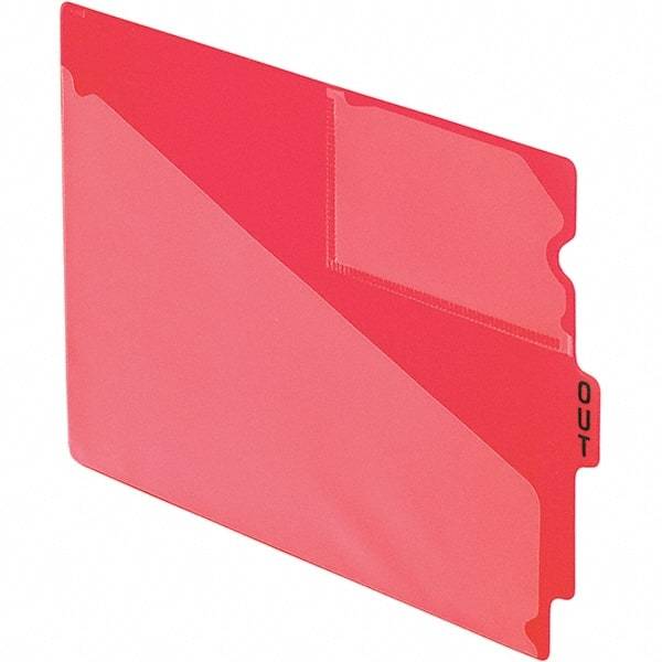 Pendaflex - 8-1/2 x 11" 50 Tabs, Unpunched, End Tab Out Guides with Pockets - Red - Benchmark Tooling