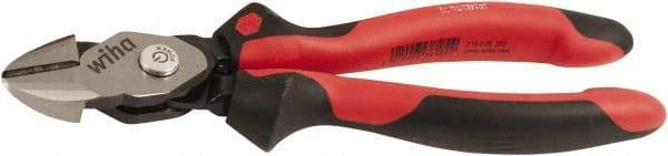 Wiha - 8" OAL, 0.138" Capacity, Cutting Pliers - 0.9" Jaw Length x 0.9" Jaw Width, Soft Grip Handle - Benchmark Tooling