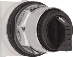 Schneider Electric - 1.18 Inch Mount Hole, 3 Position, Knob and Pushbutton Operated, Selector Switch Only - Black, Momentary (MO), without Contact Blocks, Weatherproof and Dust and Oil Resistant - Benchmark Tooling