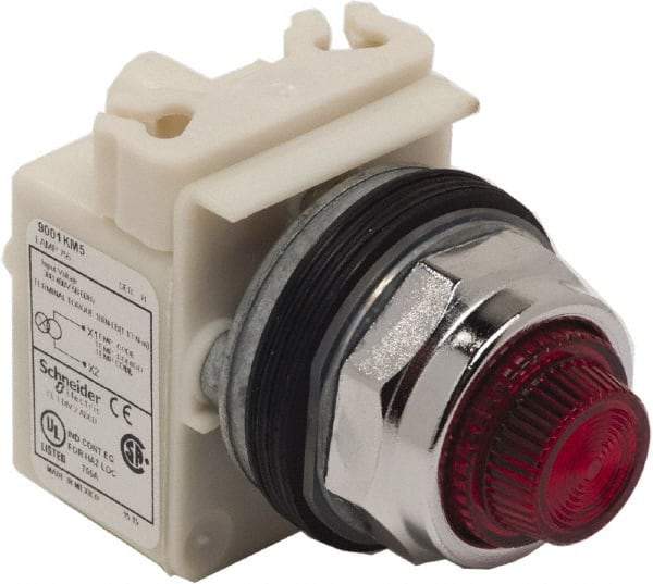 Schneider Electric - 480 VAC Red Lens Indicating Light - Screw Clamp Connector - Benchmark Tooling