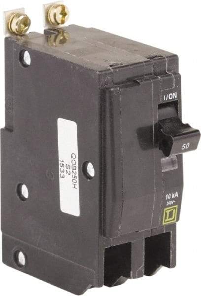 Square D - 50 Amp, 240 VAC, 2 Pole, Bolt On Miniature Circuit Breaker - 8-2 AWG - Benchmark Tooling