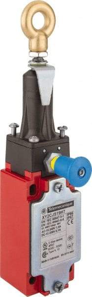 Telemecanique Sensors - 6 Amp, NO/2NC Configuration, Dual Operation, Rope Operated Limit Switch - Pull Button Reset, Rope Pull, Color Indicator - Benchmark Tooling