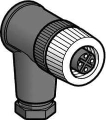 Telemecanique Sensors - 3 Amp, M12 4 Pin Elbowed Female Field Attachable Connector Sensor and Receptacle - 125 VAC, 150 VDC, IP67 Ingress Rating - Benchmark Tooling